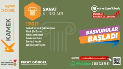 Büyükşehir Belediyesinin Meslek Edindirme ve Sanat Eğitimi Kursları’nda (KAMEK) güz