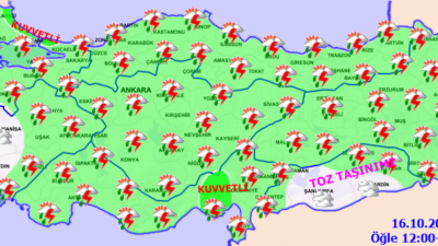 Meteoroloji, Kahramanmaraş’ın güneybatı ilçeleri için yerel kuvvetli sağanak uyarısında bulundu.