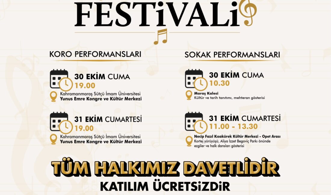 Türk müziğinin farklı renkleri, 30-31 Ekim’de Kahramanmaraş’ta sanatseverlerle buluşacak. İki