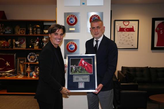 Türkiye Futbol Federasyonu Başkanı İbrahim Ethem Hacıosmanoğlu, Vincenzo Montella ile