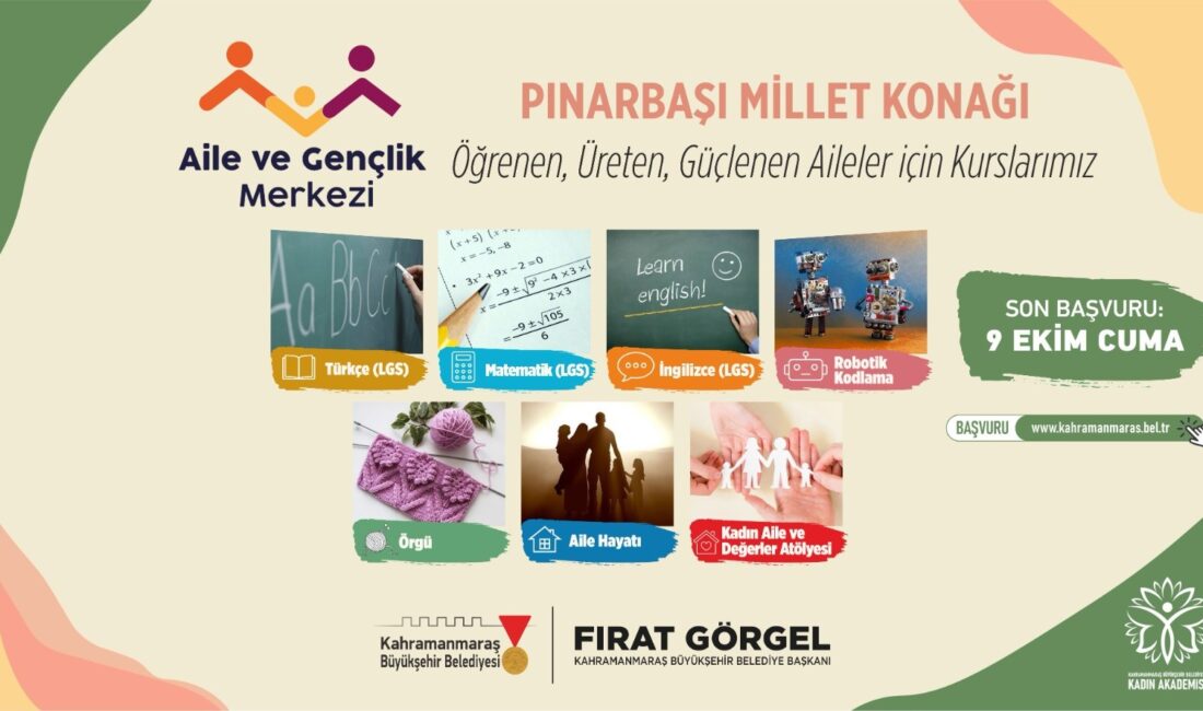 Büyükşehir Belediyesi, Pınarbaşı Millet Konağı Aile ve Gençlik Merkezi’nde gençler