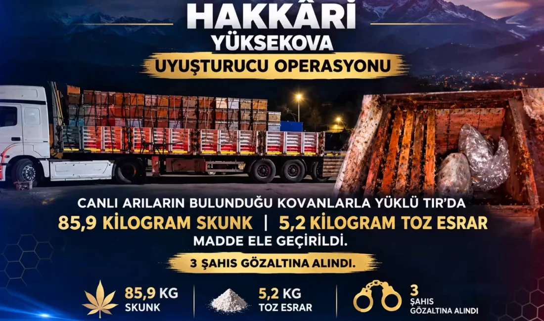 Arı kovanlarının içinde uyuşturucu madde yakalandı İçişleri Bakanlığı, Hakkâri’nin Yüksekova