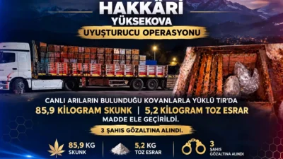 Arı kovanlarının içinde uyuşturucu madde yakalandı İçişleri Bakanlığı, Hakkâri’nin Yüksekova
