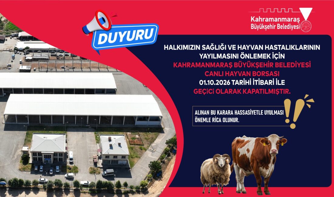 Büyükşehir Belediyesi, yakın çevrelerde görünen şap hastalığından dolayı Canlı Hayvan