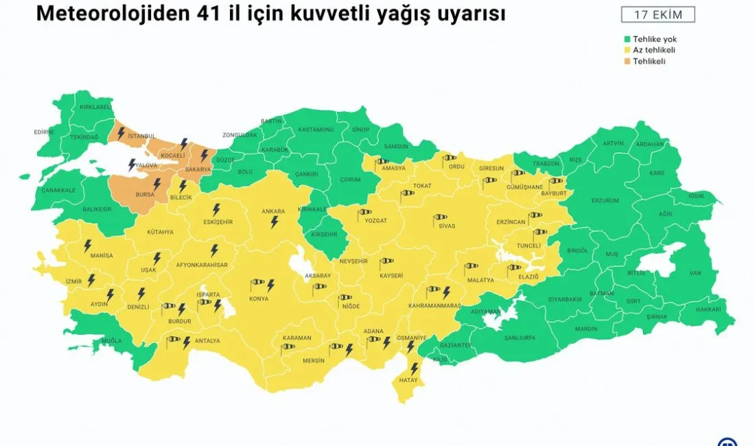 Meteoroloji, Kahramanmaraş’ın güneybatısı için uyardı: Sağanak ve gök gürültülü yağışlar