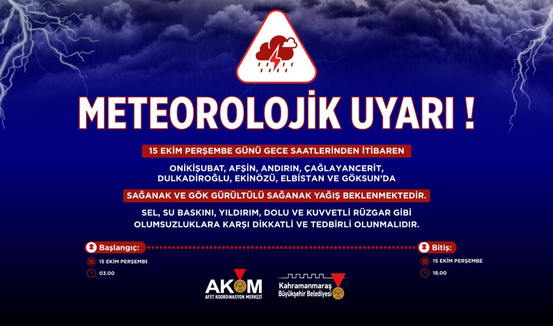Büyükşehir’den 8 İlçede Kuvvetli Sağanak Uyarısı! Büyükşehir Belediyesi Afet Koordinasyon