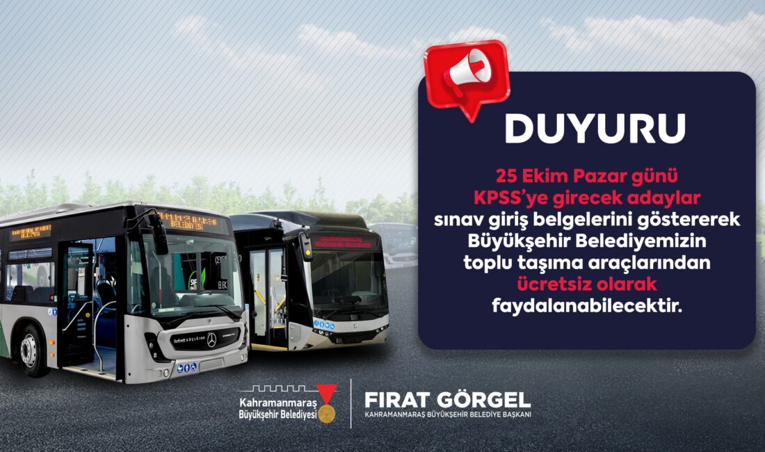 Büyükşehir Belediyesi, 25 Ekim Pazar günü gerçekleştirilecek önlisans KPSS’ye girecek