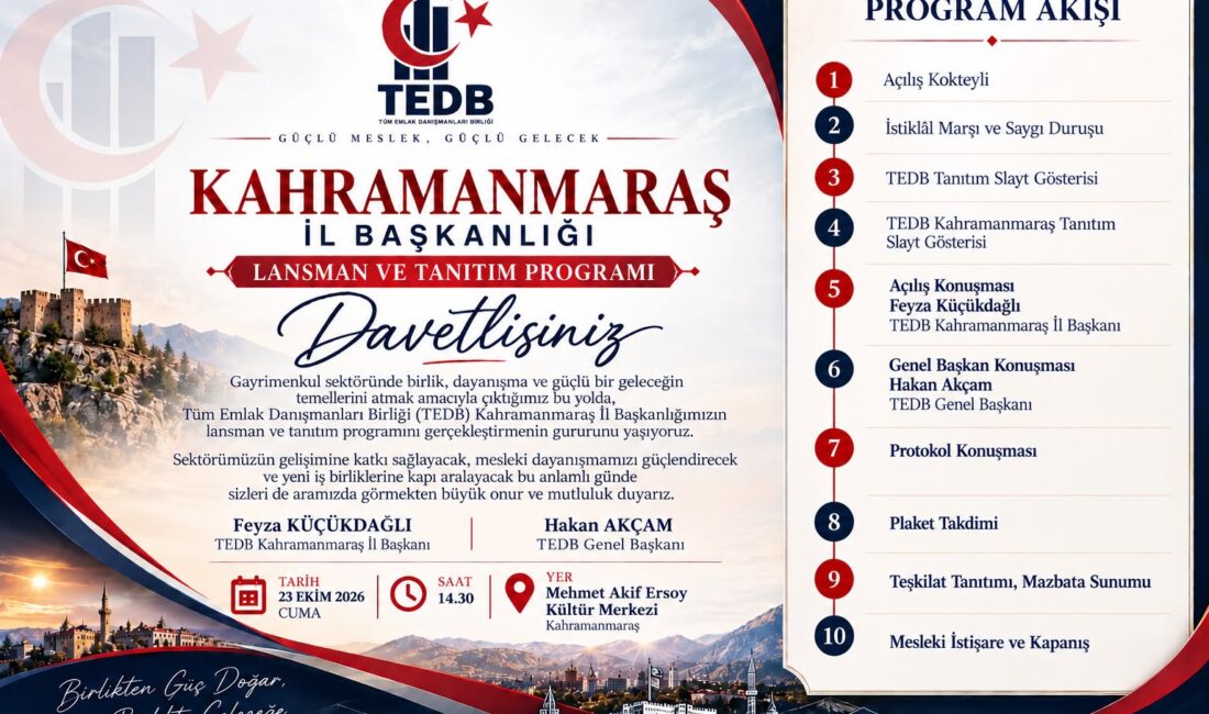 TEDB Kahramanmaraş İl Başkanlığı lansman ve tanıtım programına hazırlanıyor Tüm